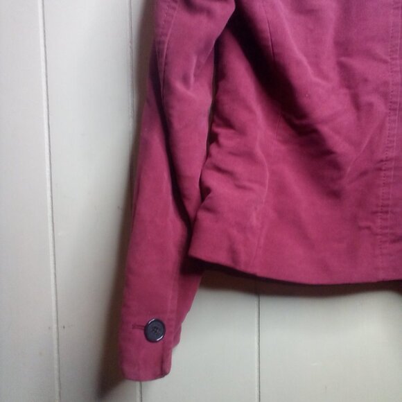 Ann Taylor Blazer Jacket 2 Long Sleeve Button Up Soft  Burgundy Pink Red - Picture 12 of 13